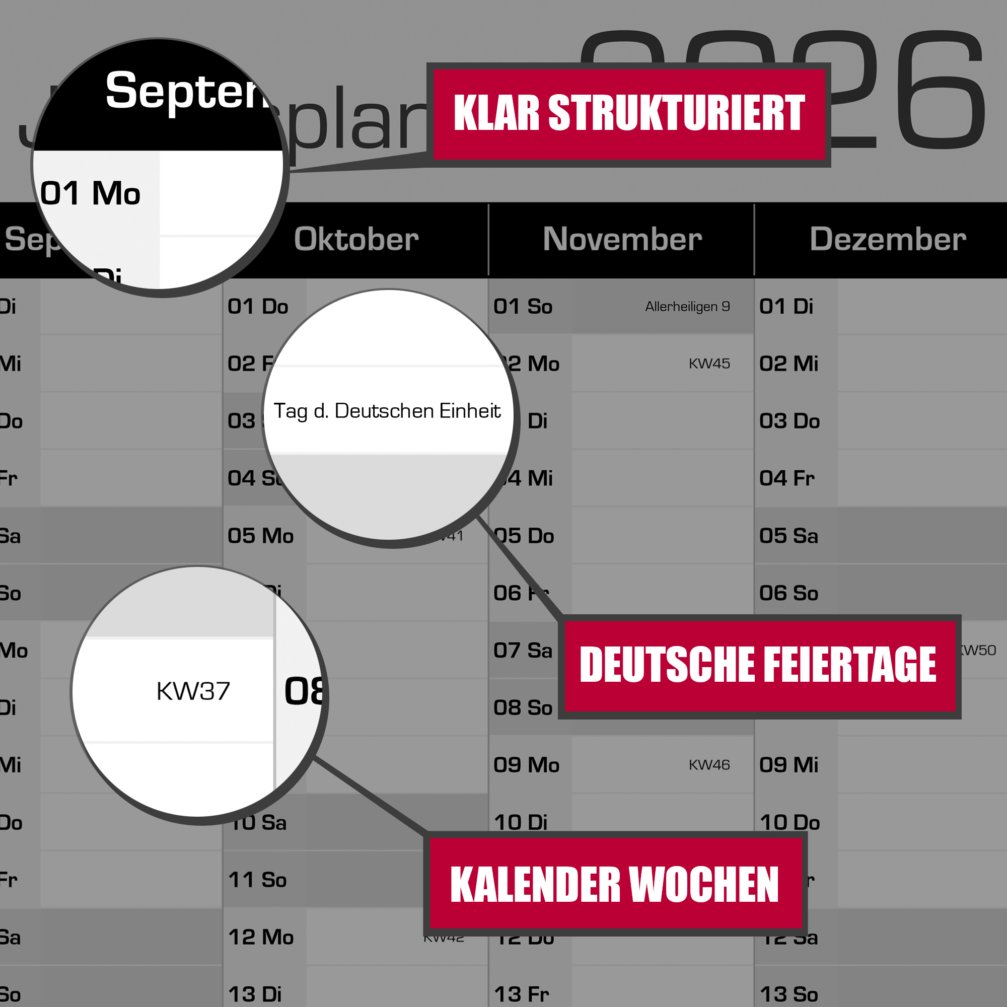 Wandplaner Jahresplaner DIN A1